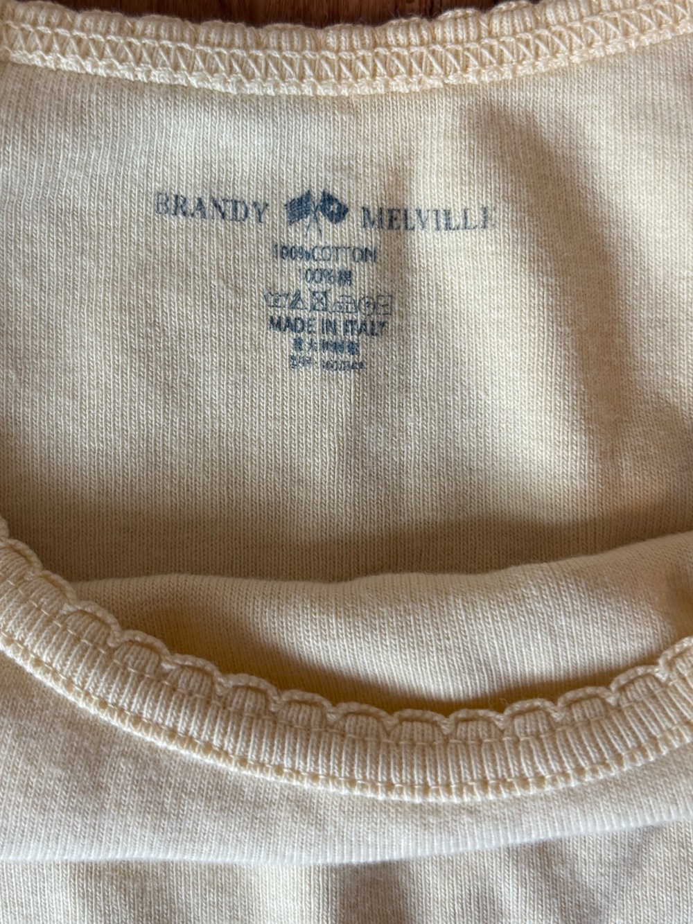 Brandy Melville Pastel Yellow Tank Top with Spaghetti Straps Size Small - Picture 4 of 5